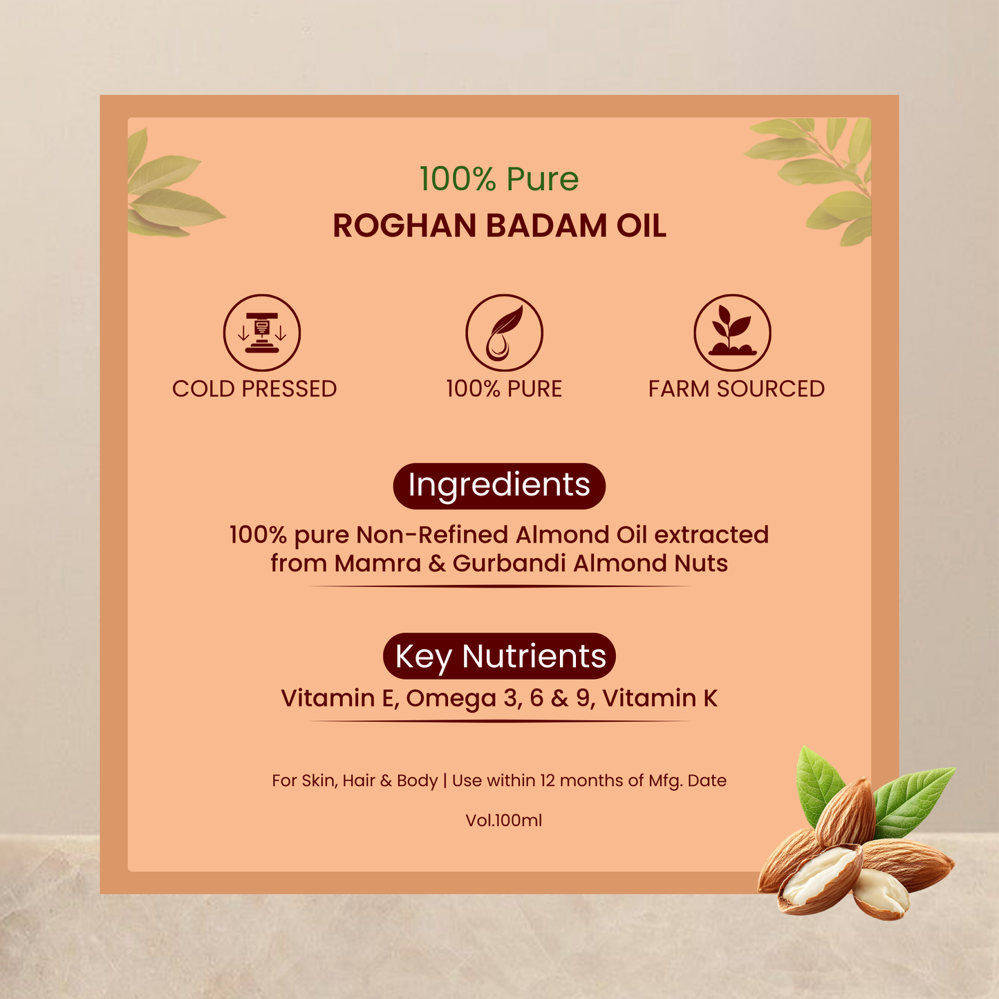 Almond Oil (Badam Roghan) | 100ml